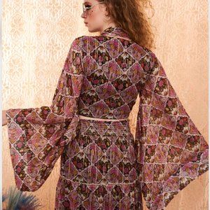 NWT Hippie Shake Gold Dust Woman Floral Skirt + Top Set
